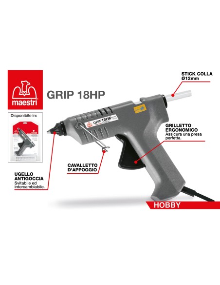 RO-MA Pistola Termoincollante GRIP 18HP