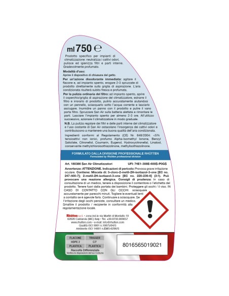 Rhutten Detergente igienizzante climatizzatori